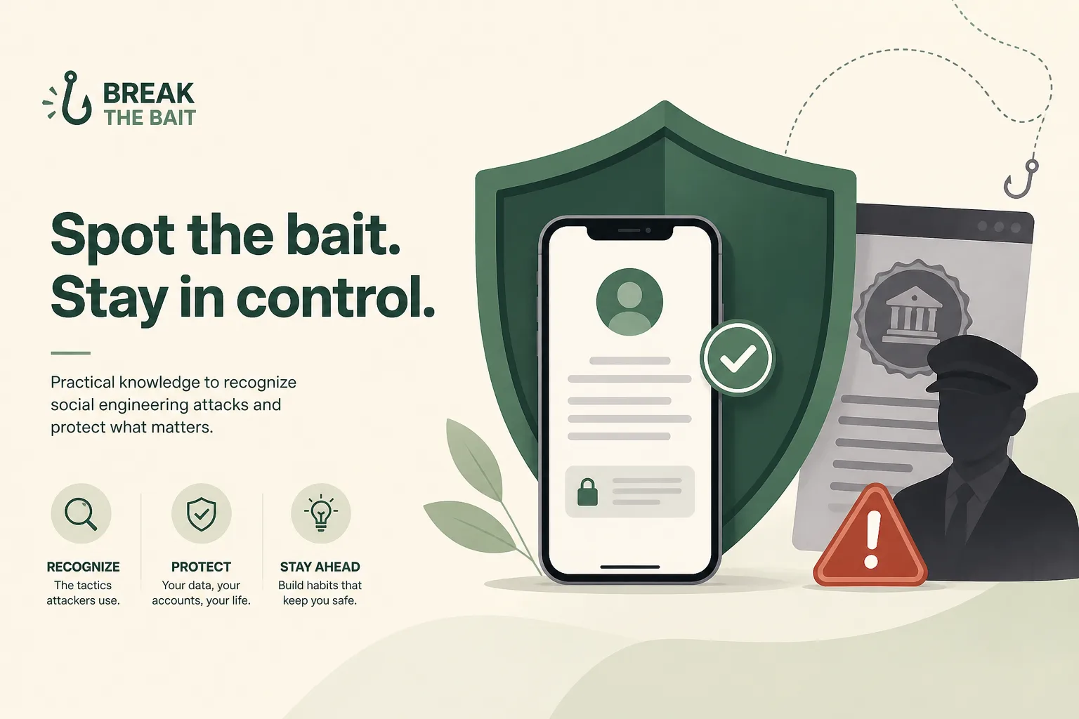 Illustration of a shield protecting a phone from a fake FBI IC3 recovery scam