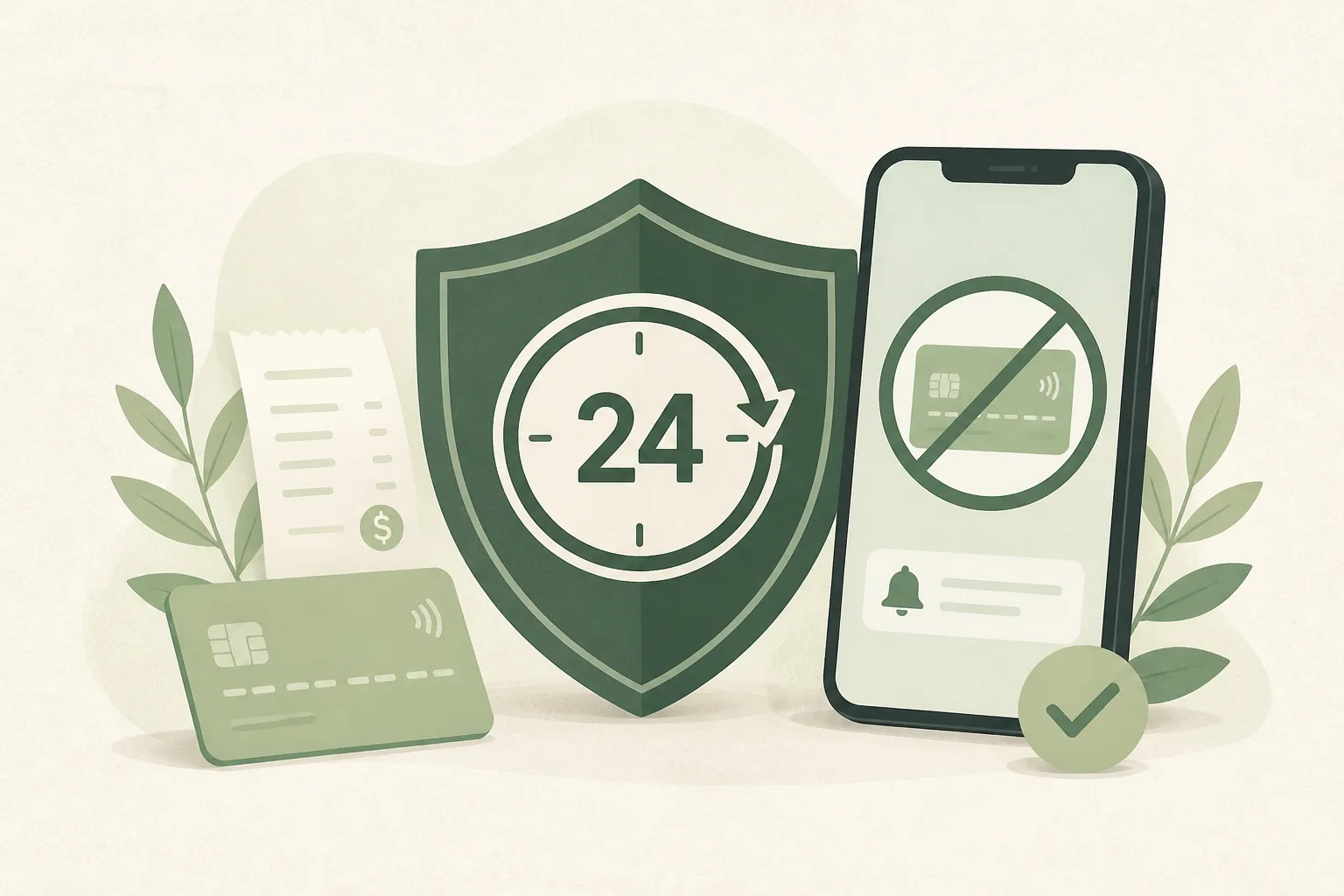 Illustration of a shield and clock for the first 24 hours after paying a scammer