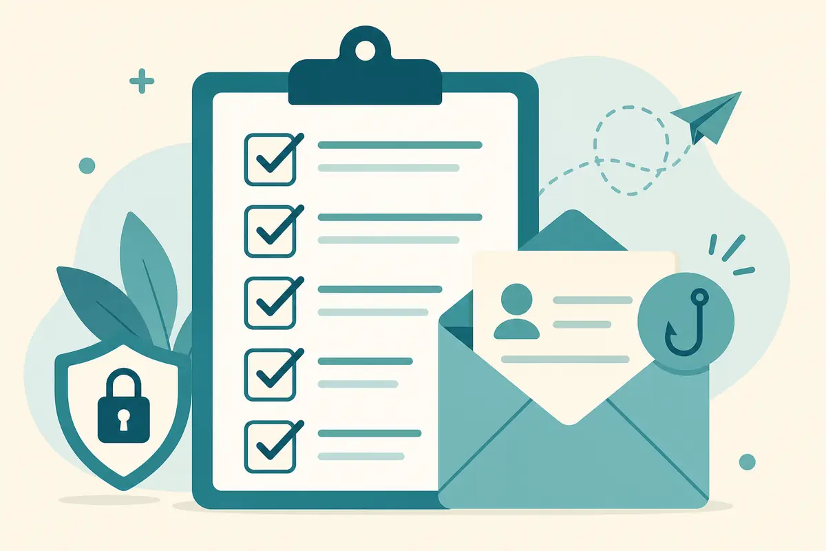 Checklist graphic for checking a suspicious email link